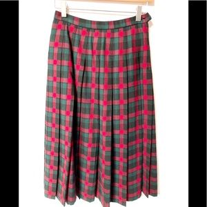 Pendleton tartan plaid wool petite pleated skirt